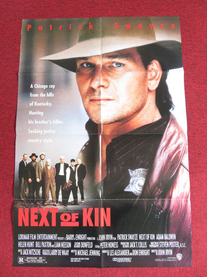 NEXT OF KIN FOLDED US ONE SHEET POSTER PATRICK SWAYZE LIAM NEESON 1989