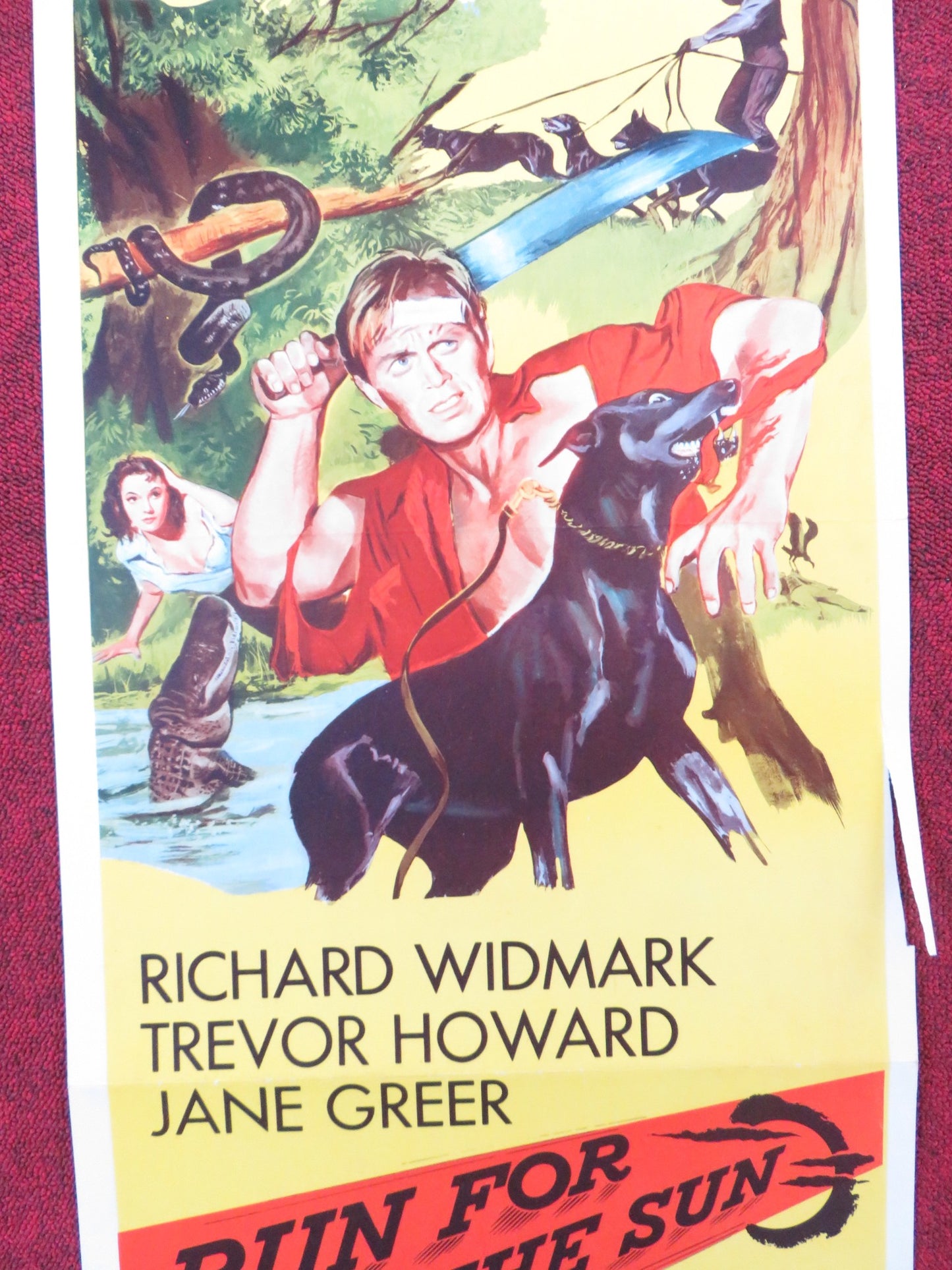 RUN FOR THE SUN US INSERT (14"x 36") POSTER RICHARD WIDMARK TREVOR HOWARD 1956