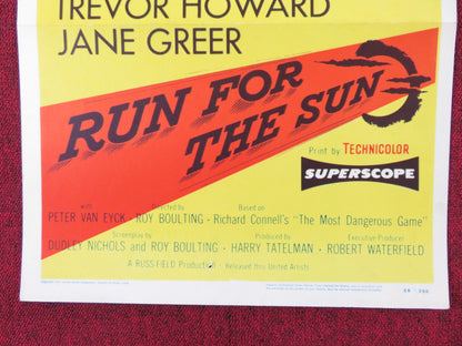 RUN FOR THE SUN US INSERT (14"x 36") POSTER RICHARD WIDMARK TREVOR HOWARD 1956