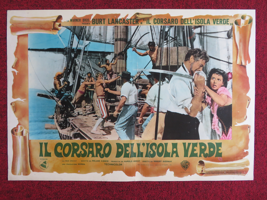 THE CRIMSON PIRATE ITALIAN FOTOBUSTA POSTER NICK CRAVAT BURT LANCASTER R1952