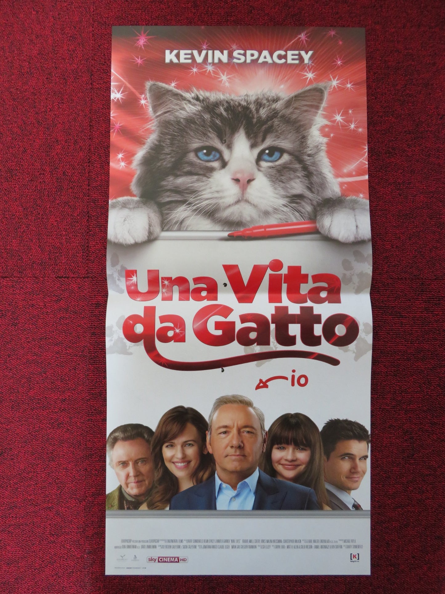 NINE LIVES ITALIAN LOCANDINA POSTER JENNIFER GARNER ROBBIE AMELL 2016