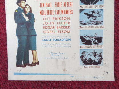 EAGLE SQUADRON US INSERT (14"x 36") POSTER ROBERT STACK DIANA BARRYMORE R1948