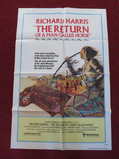 THE RETURN OF A MAN CALLED HORSE FOLDED US ONE SHEET POSTER RICHARD HARRIS 1976