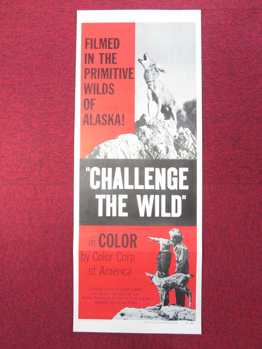 CHALLENGE THE WILD US INSERT (14"x 36") POSTER GEORGE GRAHAM SHEILAH GRAHAM 1954