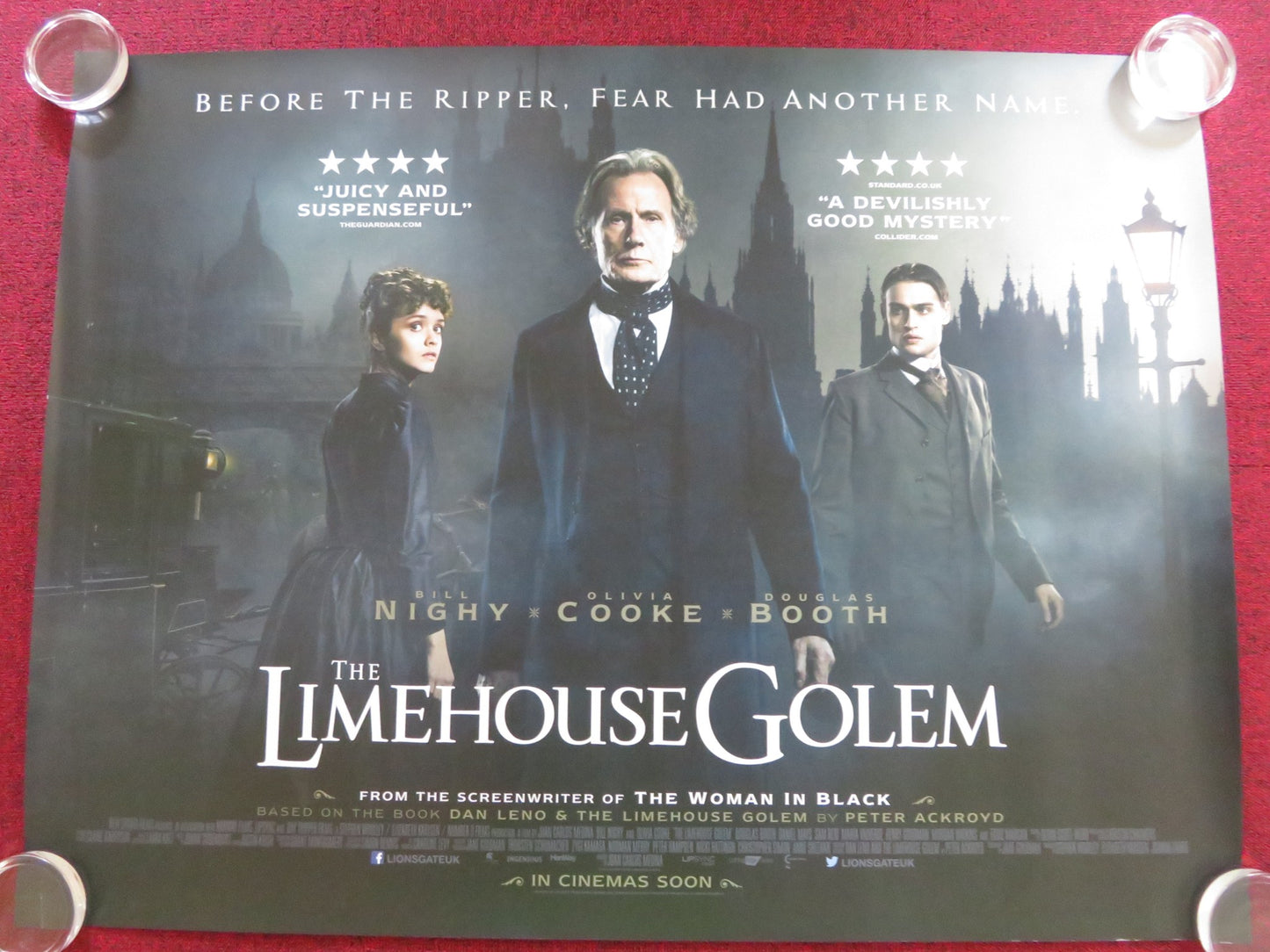 THE LIMEHOUSE GOLEM UK QUAD (30"x 40") ROLLED POSTER BILL NIGHY O. COOKE 2016