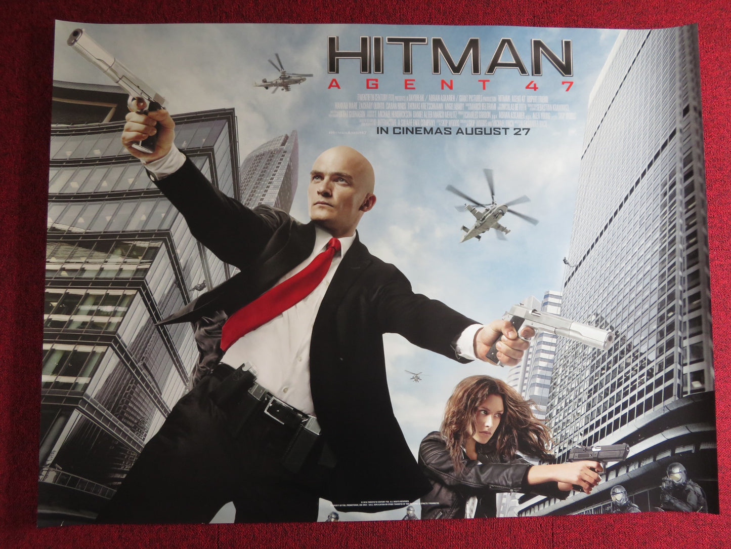 HITMAN: AGENT 47 UK QUAD (30"x 40") ROLLED POSTER DAN BAKKEDAHL ANGELABABY 2015