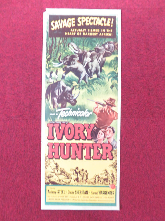 IVORY HUNTER US INSERT (14"x 36") POSTER ANTHONY STEEL DINAH SHERIDAN 1952