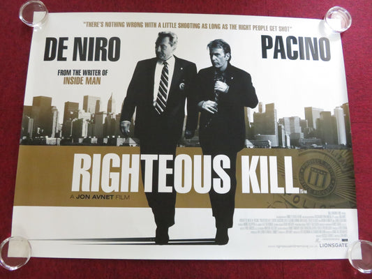 RIGHTEOUS KILL UK QUAD (30"x 40") ROLLED POSTER ROBERT DE NIRO AL PACINO 2008