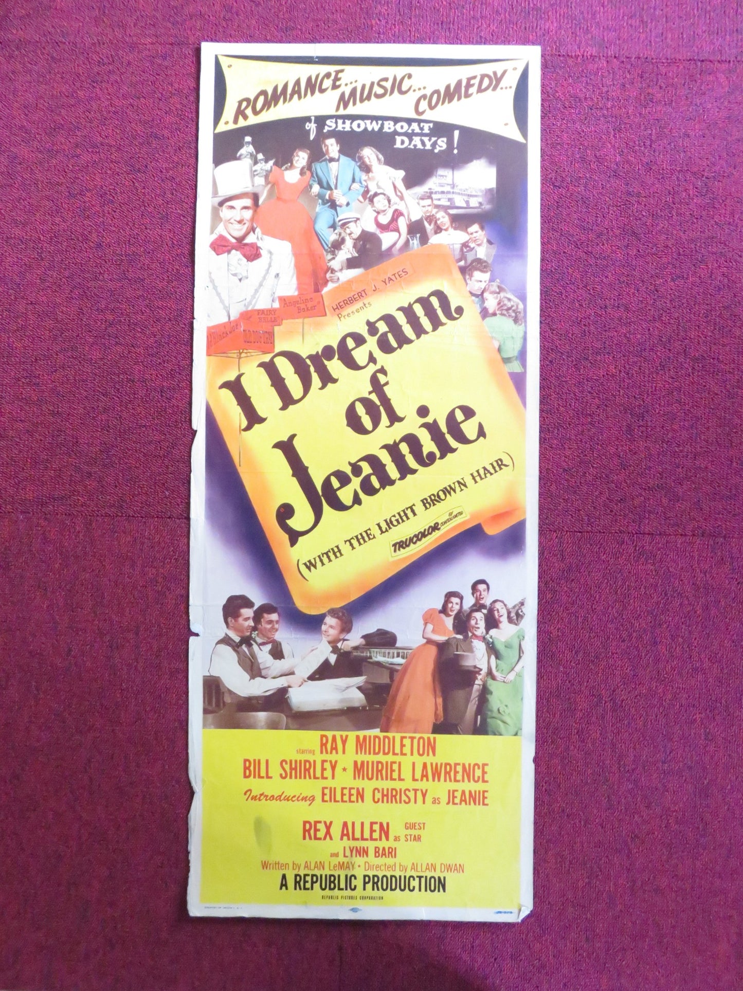 I DREAM OF JEANIE US INSERT (14"x 36") POSTER RAY MIDDLETON BILL SHIRLEY 1952