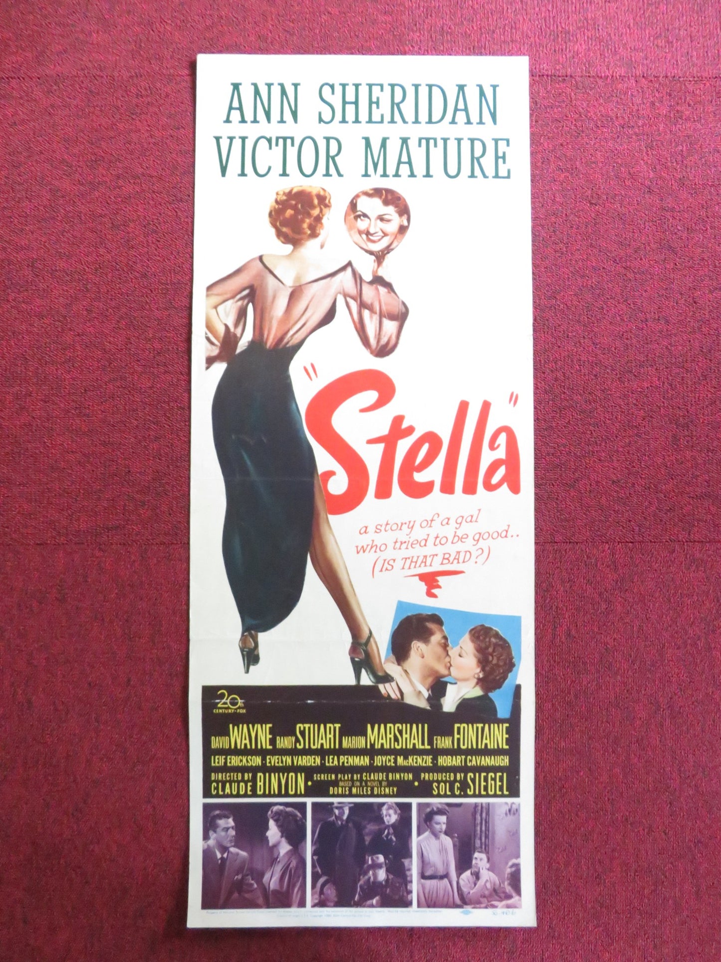 STELLA US INSERT (14"x 36") POSTER ANN SHERIDAN VICTOR MATURE 1950