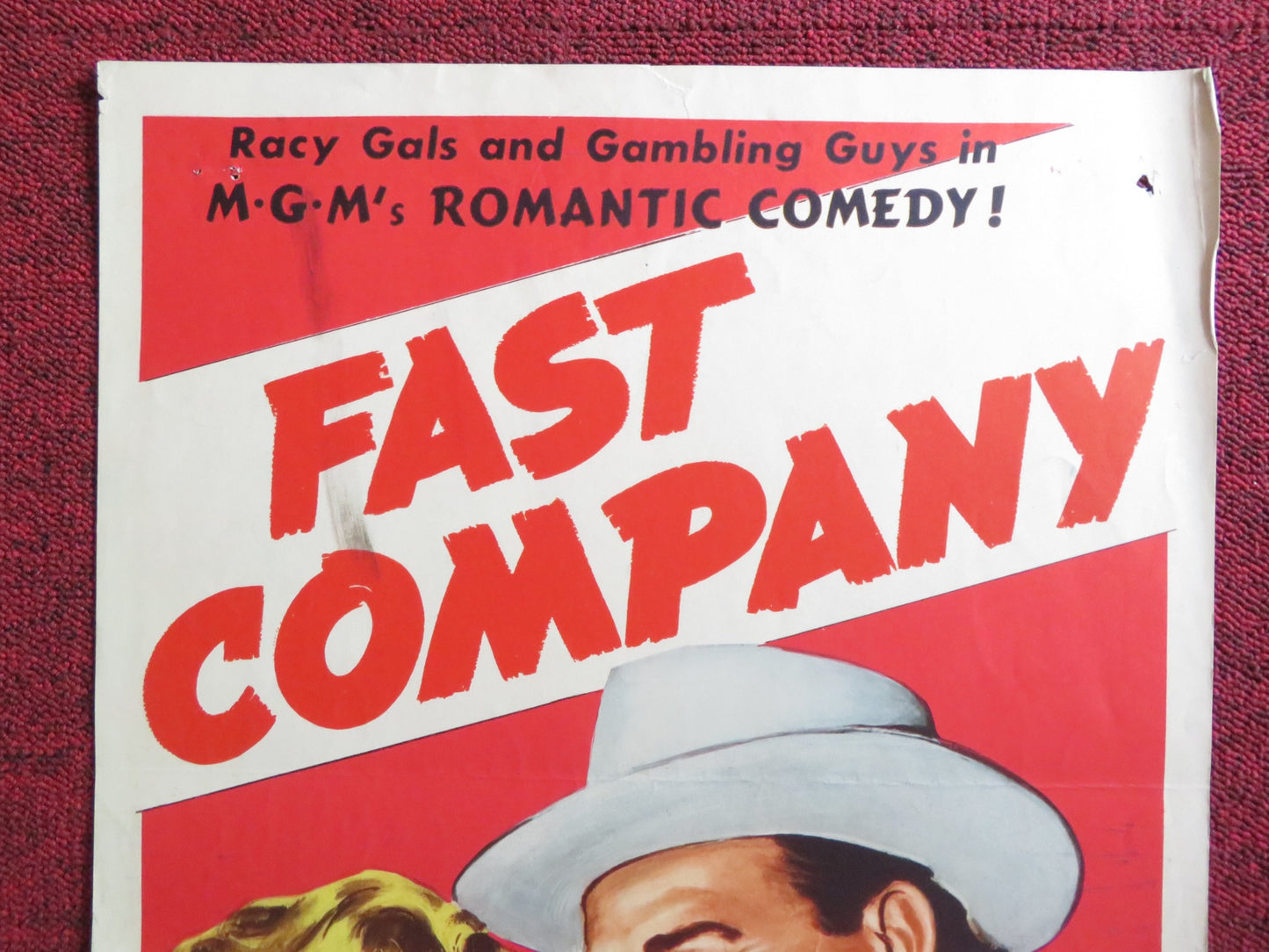 FAST COMPANY US INSERT (14"x 36") POSTER HOWARD KEEL POLLY BERGEN 1953