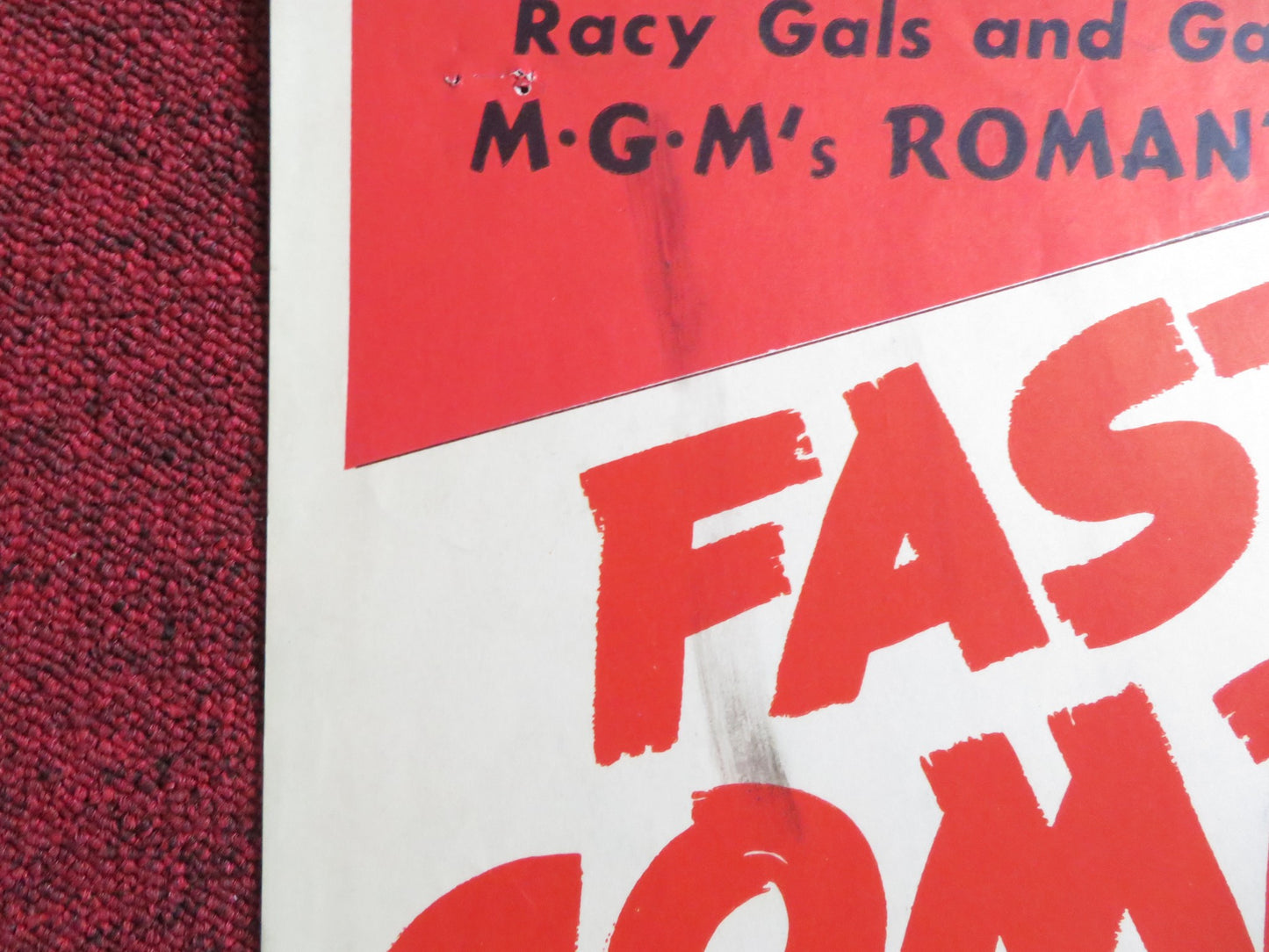 FAST COMPANY US INSERT (14"x 36") POSTER HOWARD KEEL POLLY BERGEN 1953