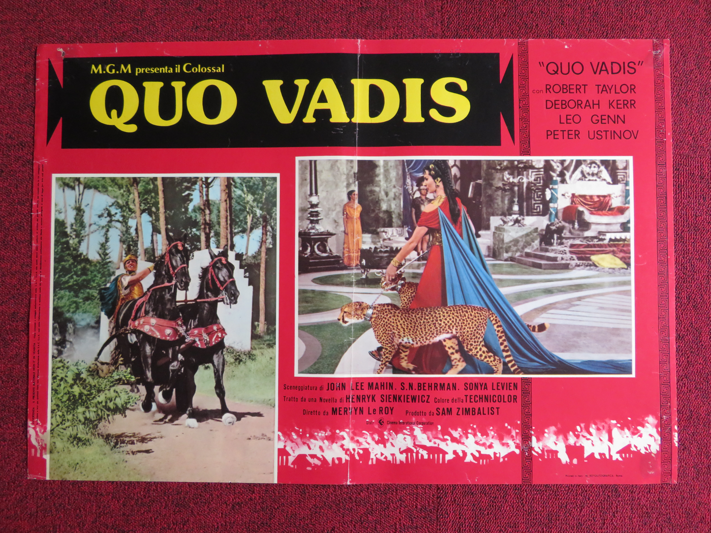 QUO VADIS ITALIAN FOTOBUSTA POSTER ROBERT TAYLOR DEBORAH KERR 1951