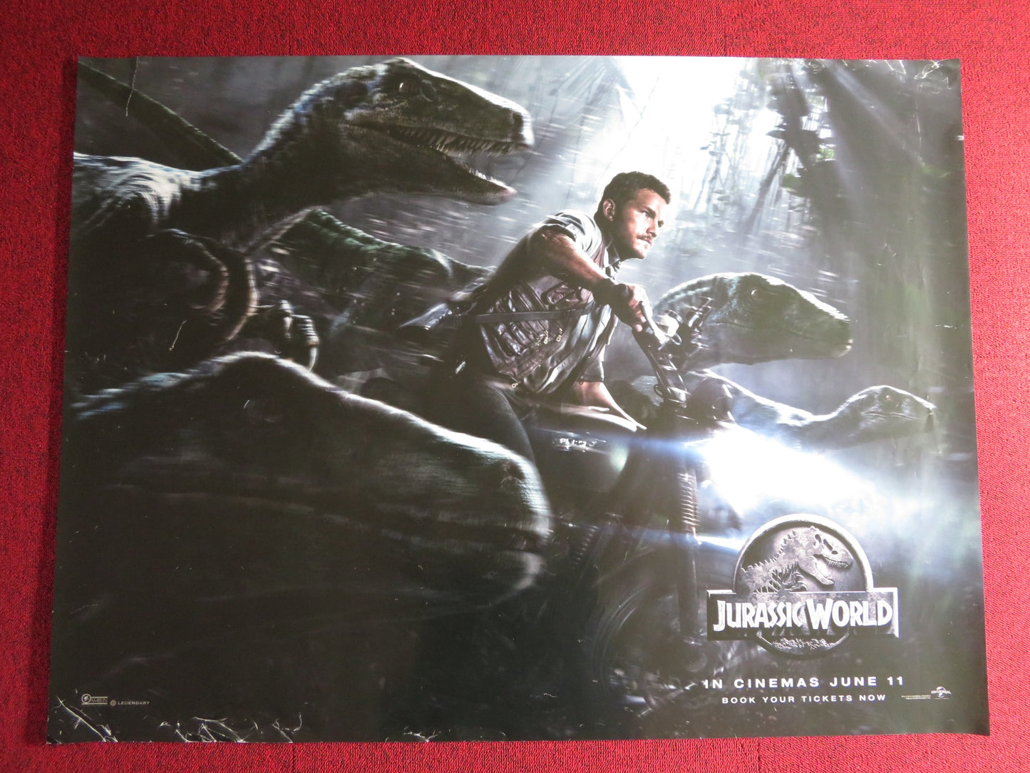 JURASSIC WORLD UK QUAD (30"x 40") ROLLED POSTER CHRIS PRATT BRYCE D. HOWARD 2015