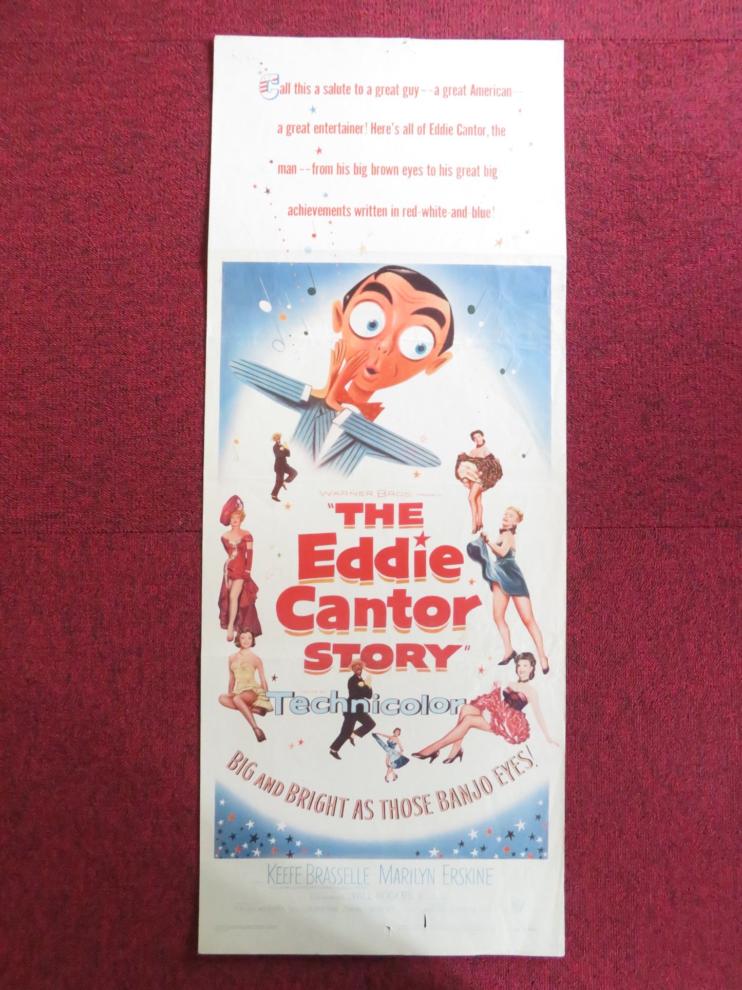 THE EDDIE CANTOR STORY US INSERT (14"x 36") POSTER KEEFE BRASSELLE 1953