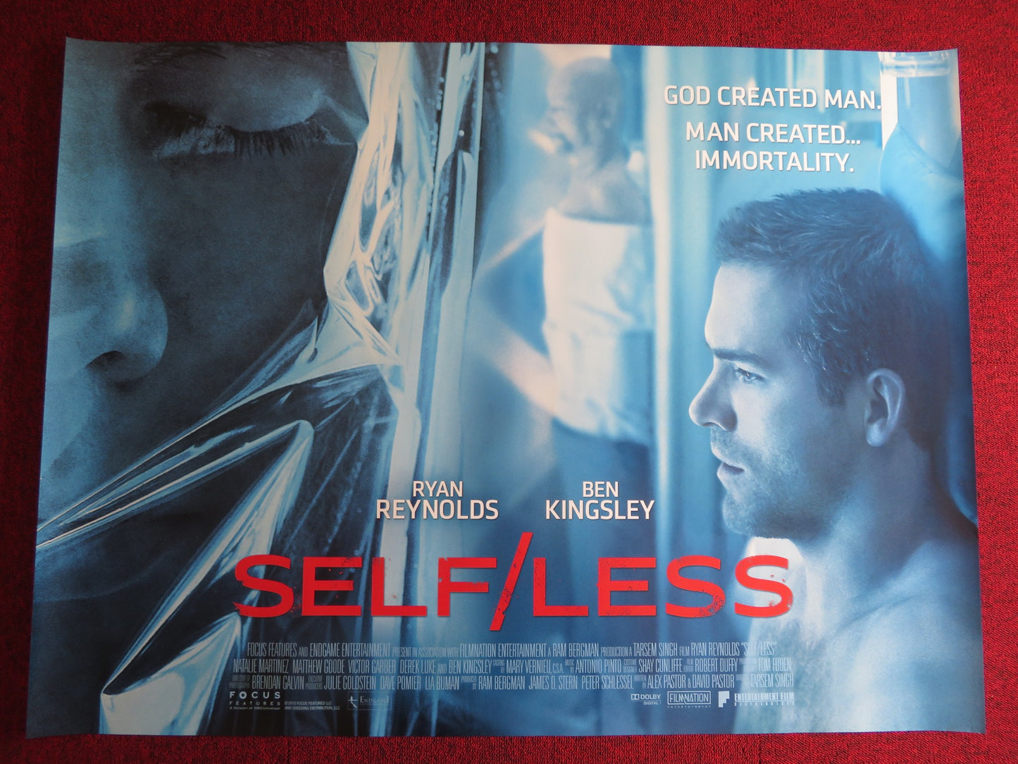 SELF/LESS UK QUAD (30"x 40") ROLLED POSTER RYAN REYNOLDS BEN KINGSLEY 2015