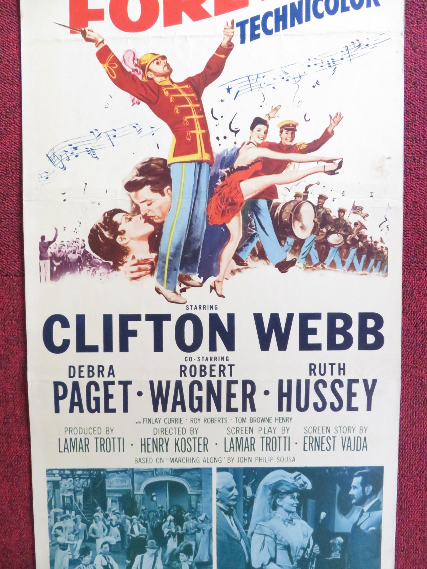 STARS AND STRIPES FOREVER US INSERT (14"x 36") POSTER CLIFTON WEBB PAGET 1952