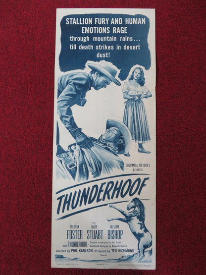 THUNDERHOOF US INSERT (14"x 36") POSTER PRESTON FOSTER MARY STUART 1953