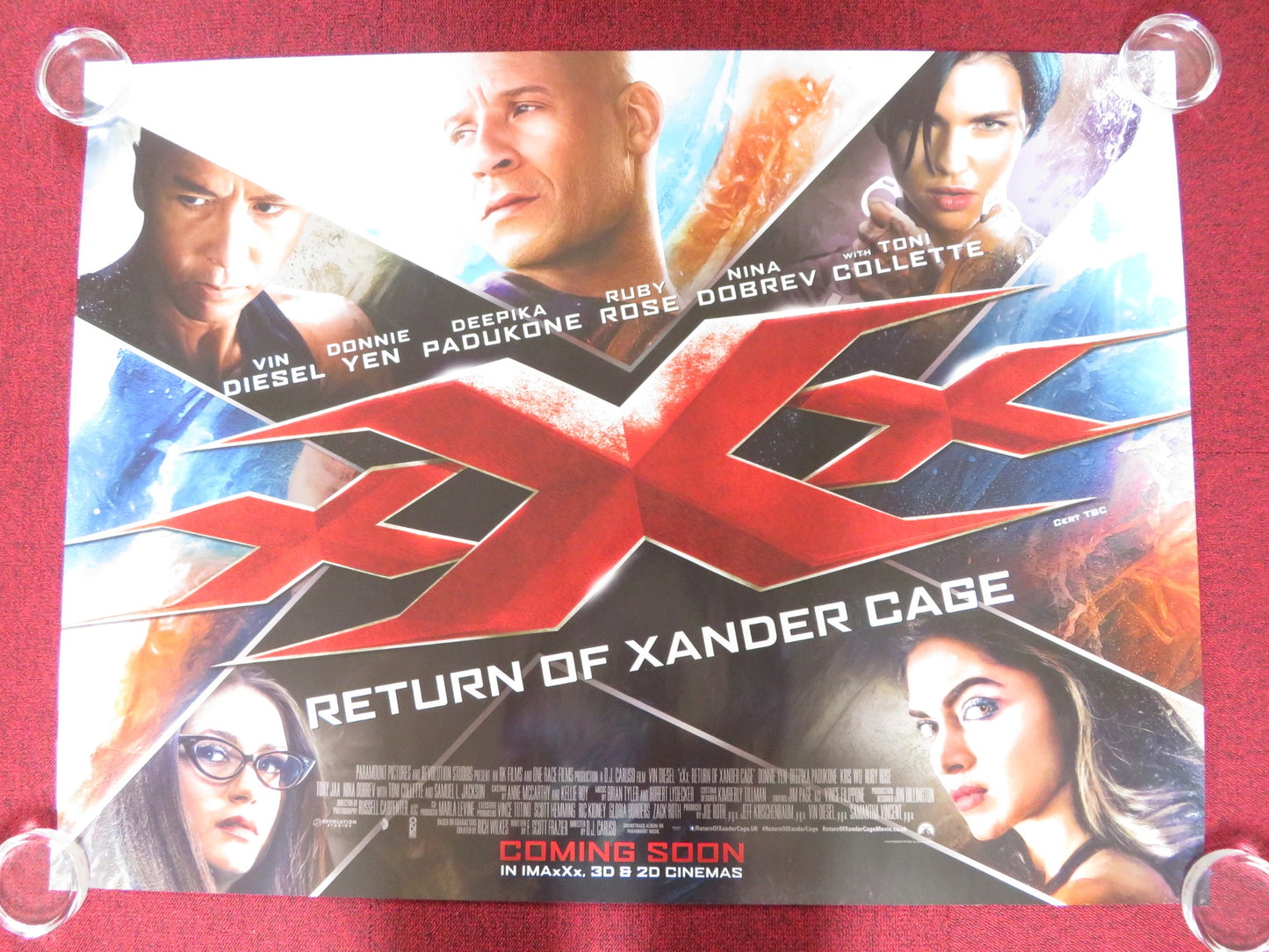 XXX: RETURN OF XANDER CAGE UK QUAD ROLLED POSTER VIN DIESEL DONNIE YEN 2017