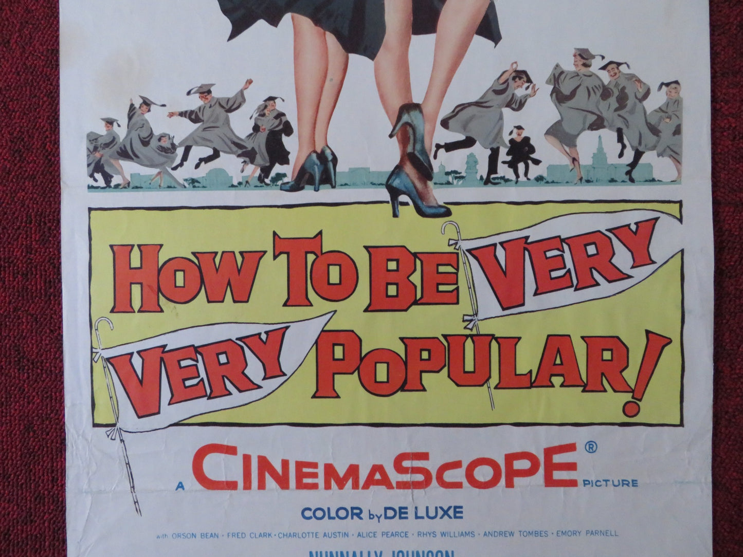 HOW TO BE VERY VERY POPULAR! US INSERT (14"x 36") POSTER BETTY GRABLE 1955