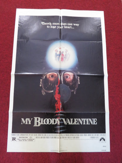 MY BLOODY VALENTINE FOLDED US ONE SHEET POSTER PAUL KELMAN LORI HALLIER 1981