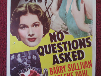 NO QUESTIONS ASKED US INSERT (14"x 36") POSTER BARRY SULLIVAN ARLENE DAHL 1951