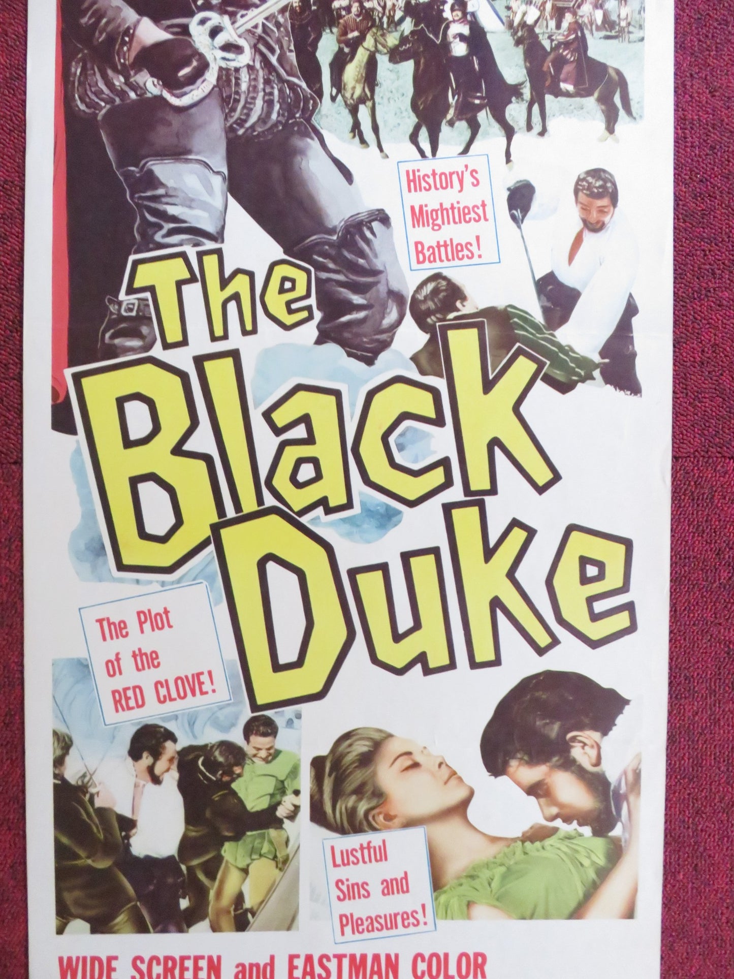 THE BLACK DUKE US INSERT (14"x 36") POSTER CAMERON MITCHELL GLORIA MILLAND 1964