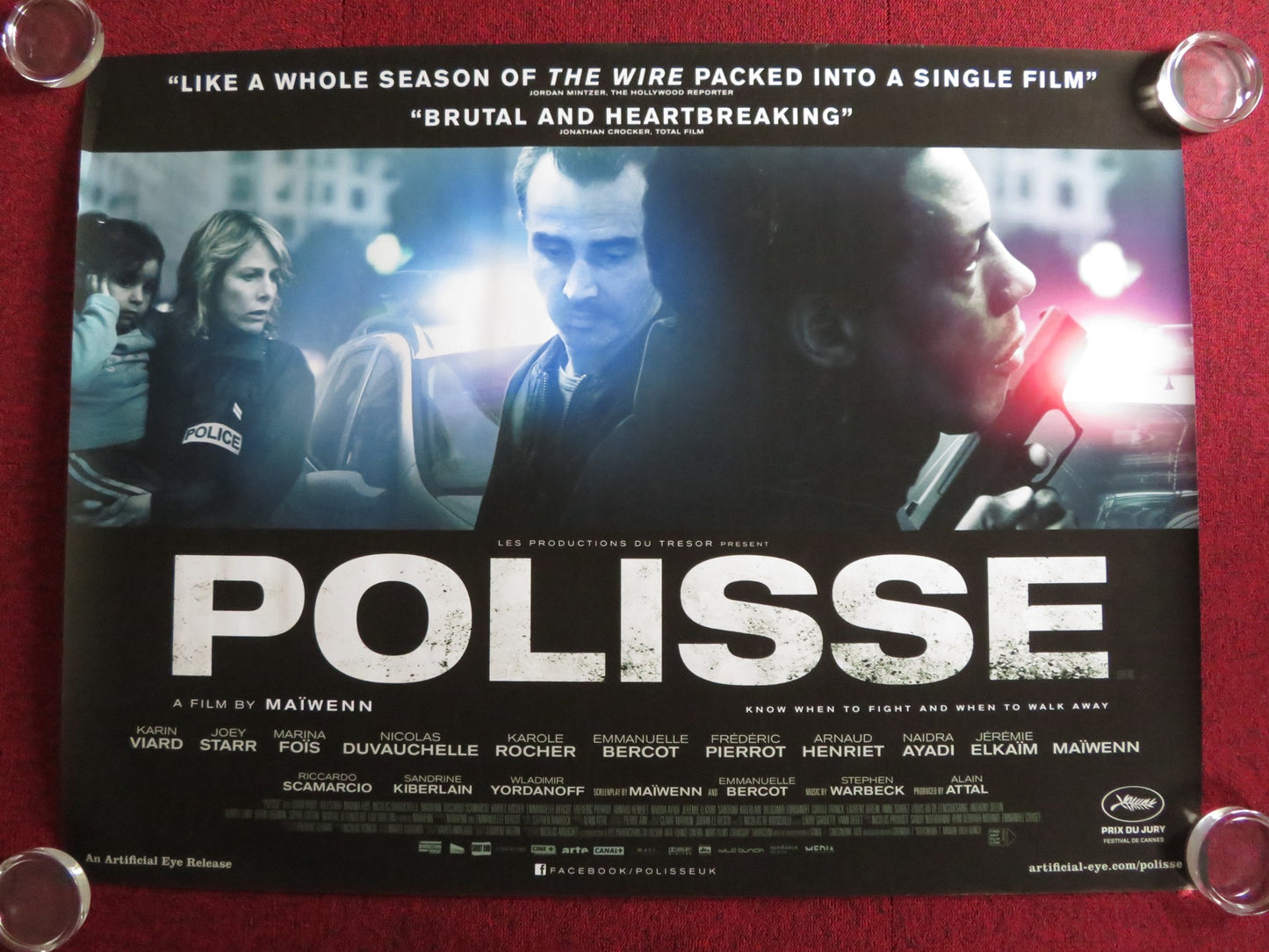 POLISSE UK QUAD (30"x 40") ROLLED POSTER KARIN VIARD JOEYSTARR 2011