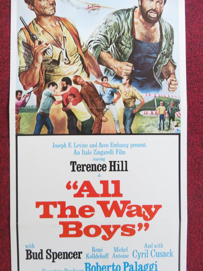 ALL THE WAY BOYS US INSERT (14"x 36") POSTER TERENCE HILL BUD SPENCER 1973