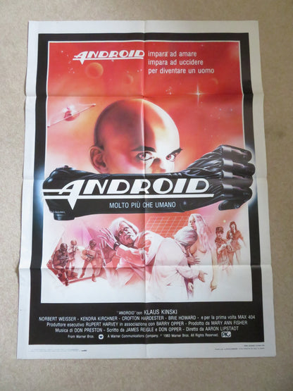 ANDROID ITALIAN 2 FOGLIO POSTER KLAUS KINSKI BRIE HOWARD 1982