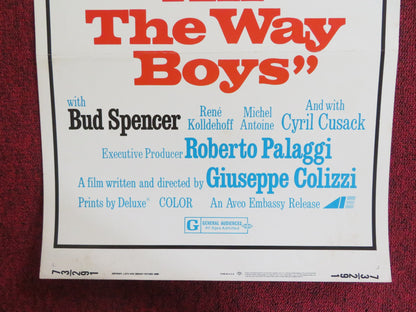 ALL THE WAY BOYS US INSERT (14"x 36") POSTER TERENCE HILL BUD SPENCER 1973