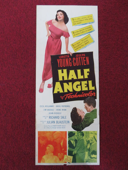 HALF ANGEL US INSERT (14"x 36") POSTER LORETTA YOUNG JOSEPH COTTEN 1951