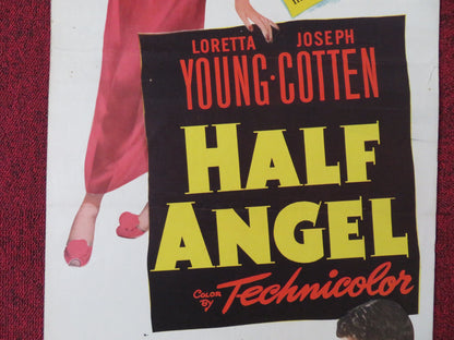 HALF ANGEL US INSERT (14"x 36") POSTER LORETTA YOUNG JOSEPH COTTEN 1951