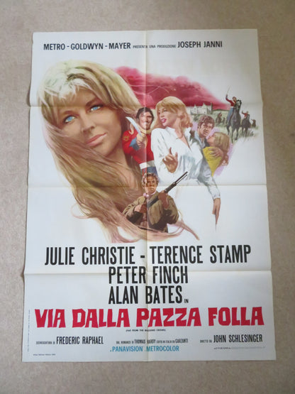 FAR FROM THE MADDING CROWD ITALIAN 2 FOGLIO POSTER JULIE CHRISTIE T. STAMP 1967