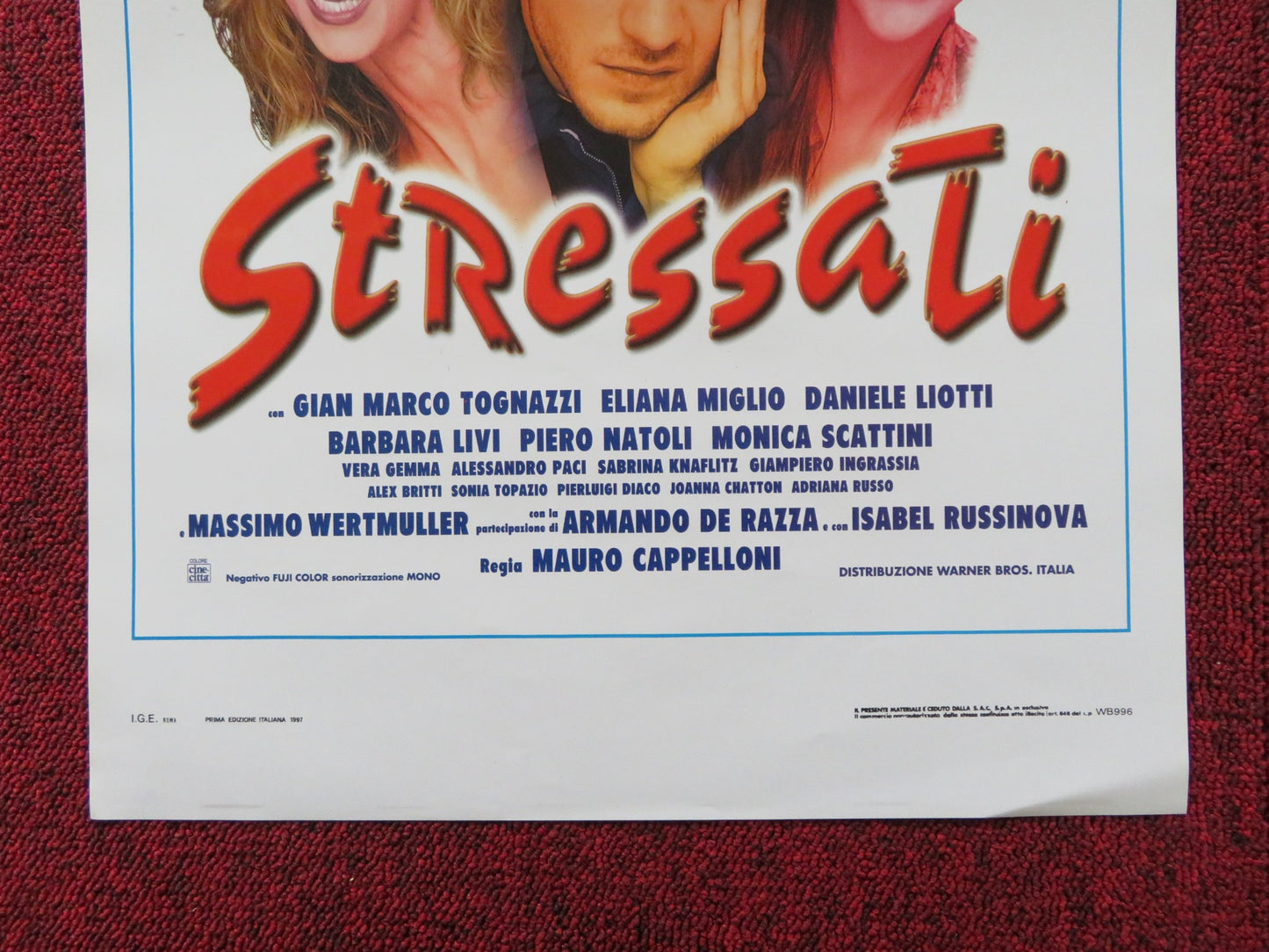 STRESSATI ITALIAN LOCANDINA POSTER GIANMARCO TOGNAZZI ELIANA MIGLIO 1997