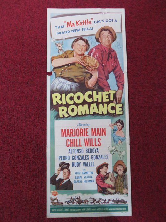 RICOCHET ROMANCE US INSERT (14"x 36") POSTER MARJORIE MAIN CHILL WILLS 1954