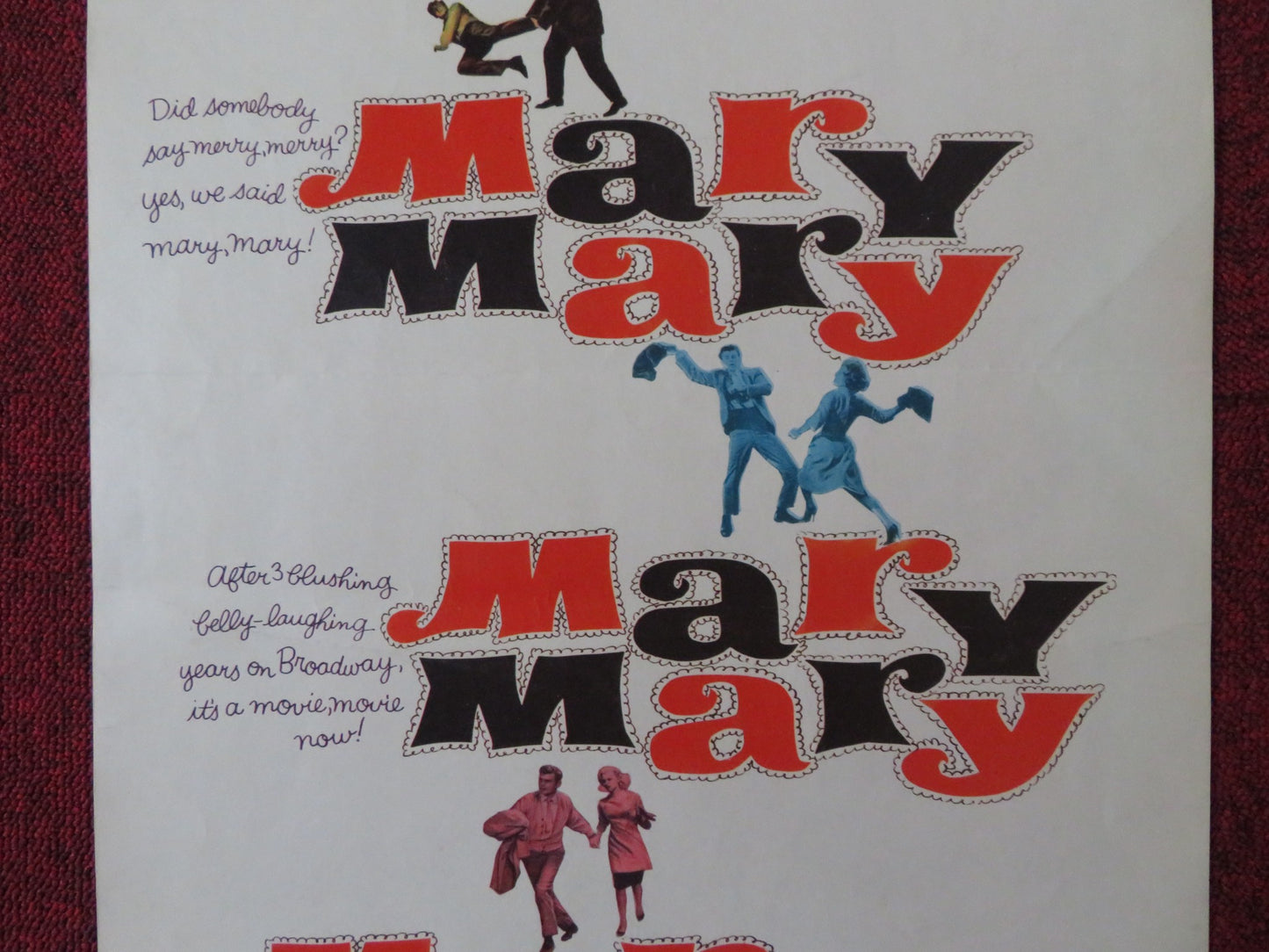 MARY, MARY US INSERT (14"x 36") POSTER DEBBIE REYNOLDS BARRY NELSON 1963