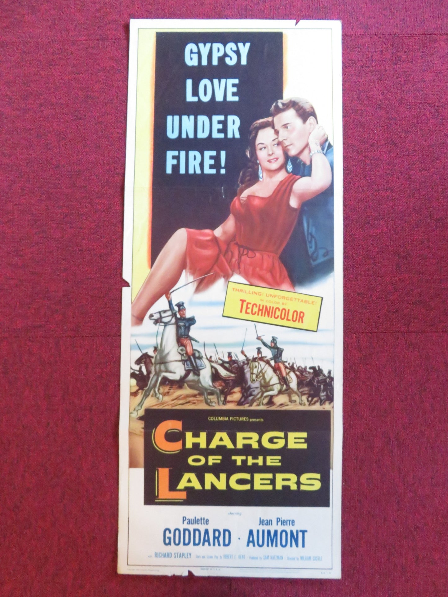 CHARGE OF THE LANCERS US INSERT (14"x 36") POSTER PAULETTE GODDARD 1953