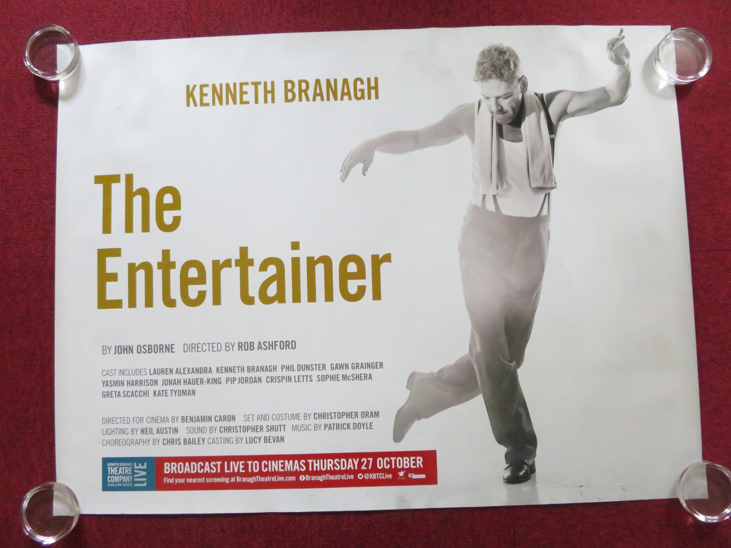 BRANAGH THEATRE LIVE: THE ENTERTAINER UK QUAD (30"x 40") ROLLED POSTER 2016