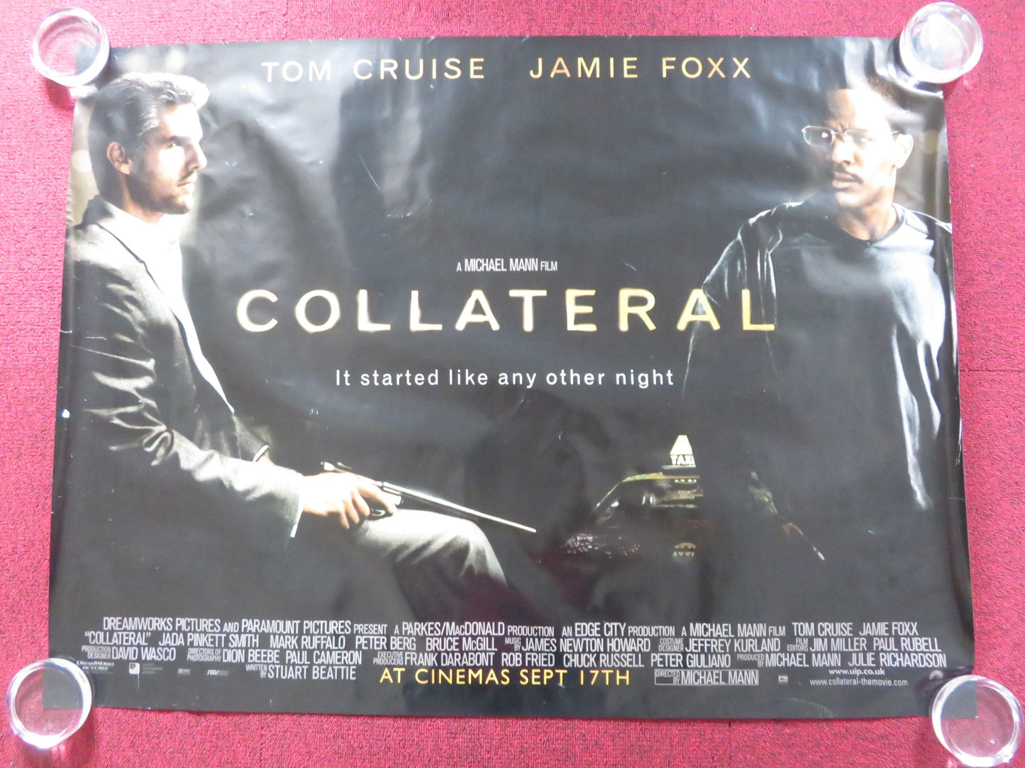 COLLATERAL UK QUAD ROLLED POSTER TOM CRUISE JAMIE FOXX 2004