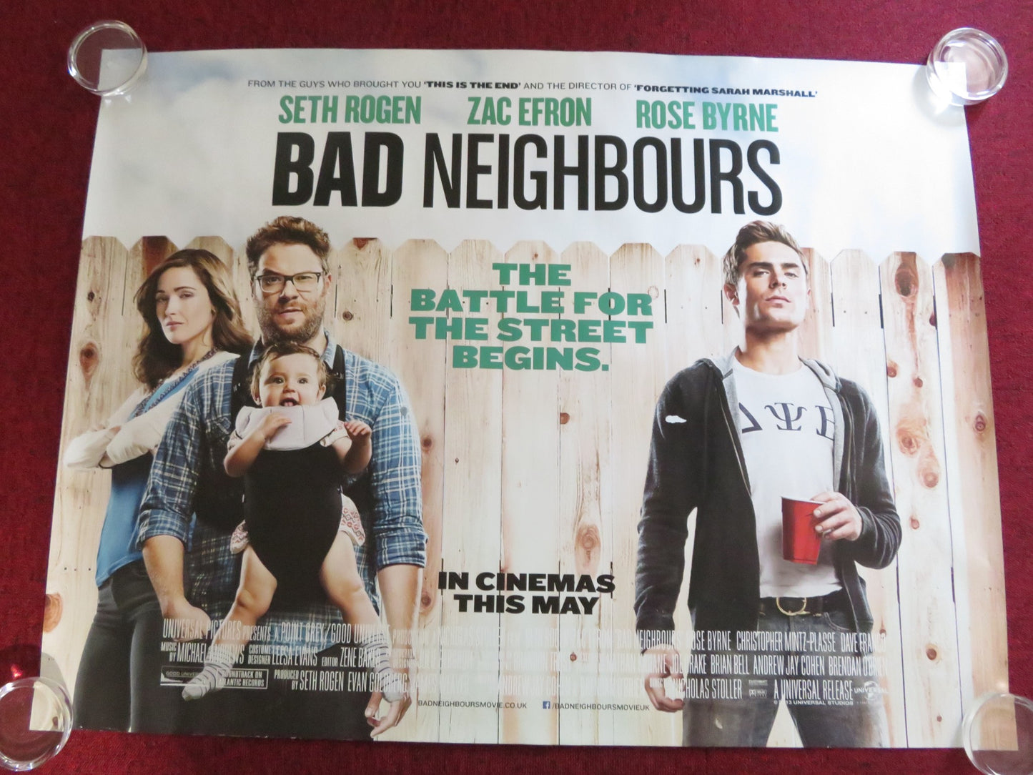 BAD NEIGHBOURS UK QUAD ROLLED POSTER SETH ROGEN ZAC EFRON 2014