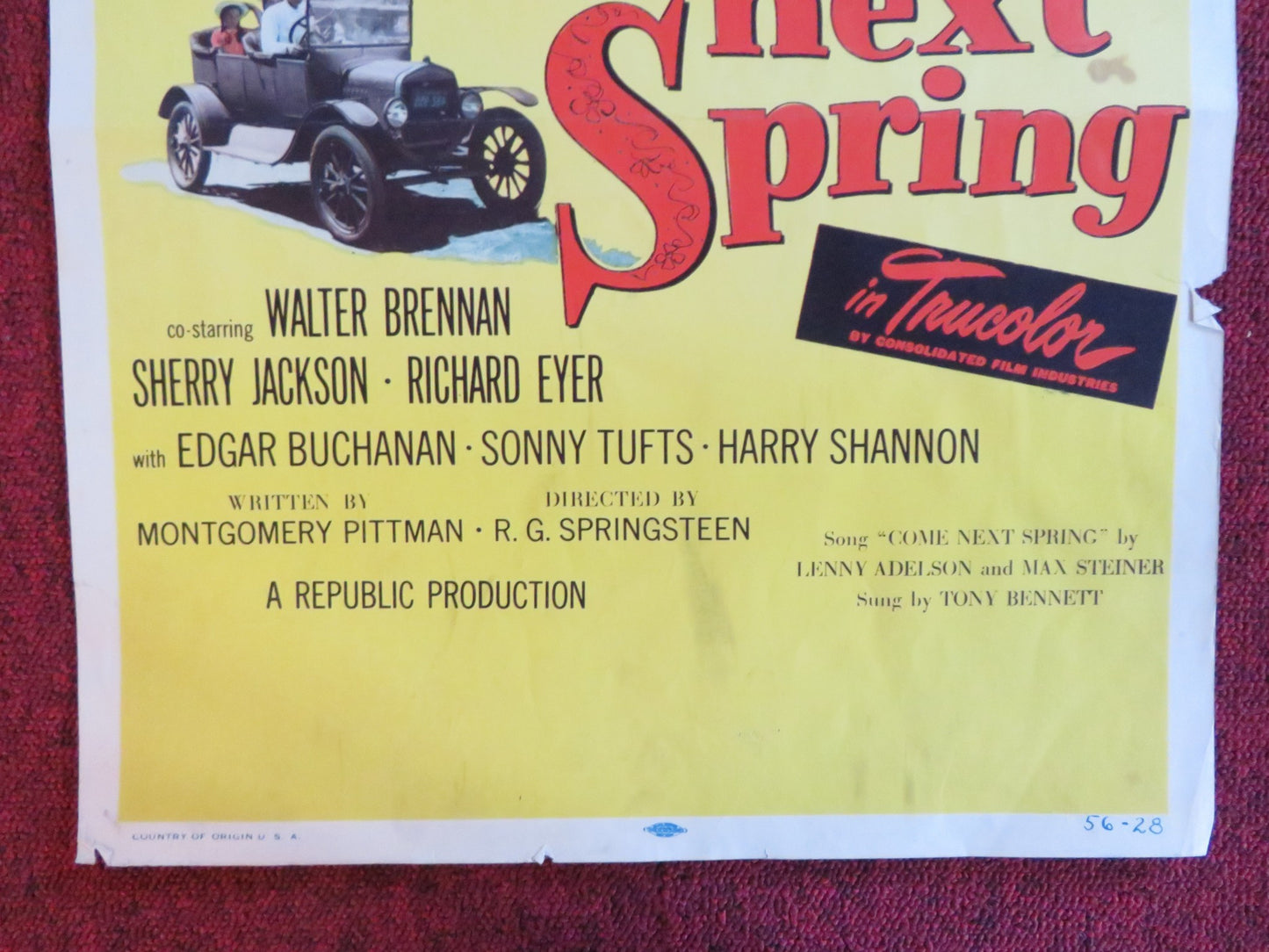 COME NEXT SPRING US INSERT (14"x 36") POSTER ANN SHERICAN STEVE COCHRAN 1956