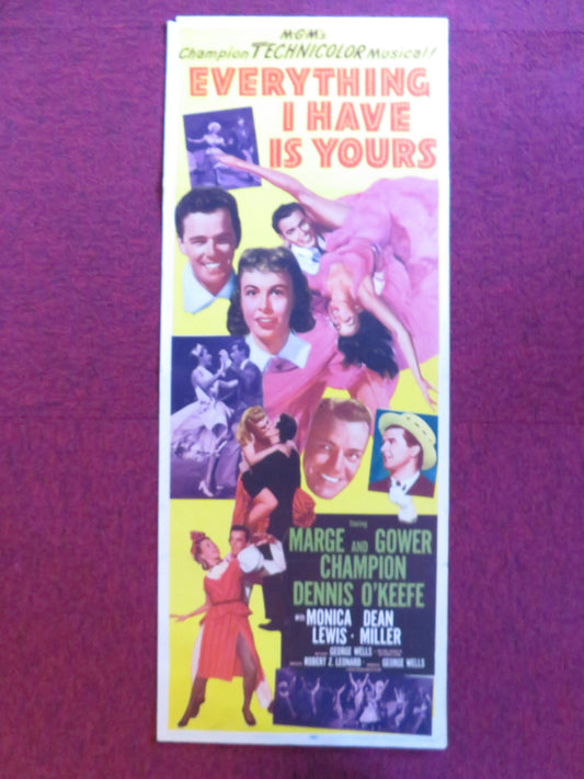 EVERYTHING I HAVE IS YOURS US INSERT (14"x 36") POSTER MARGE GOWER CHAMPION 1952