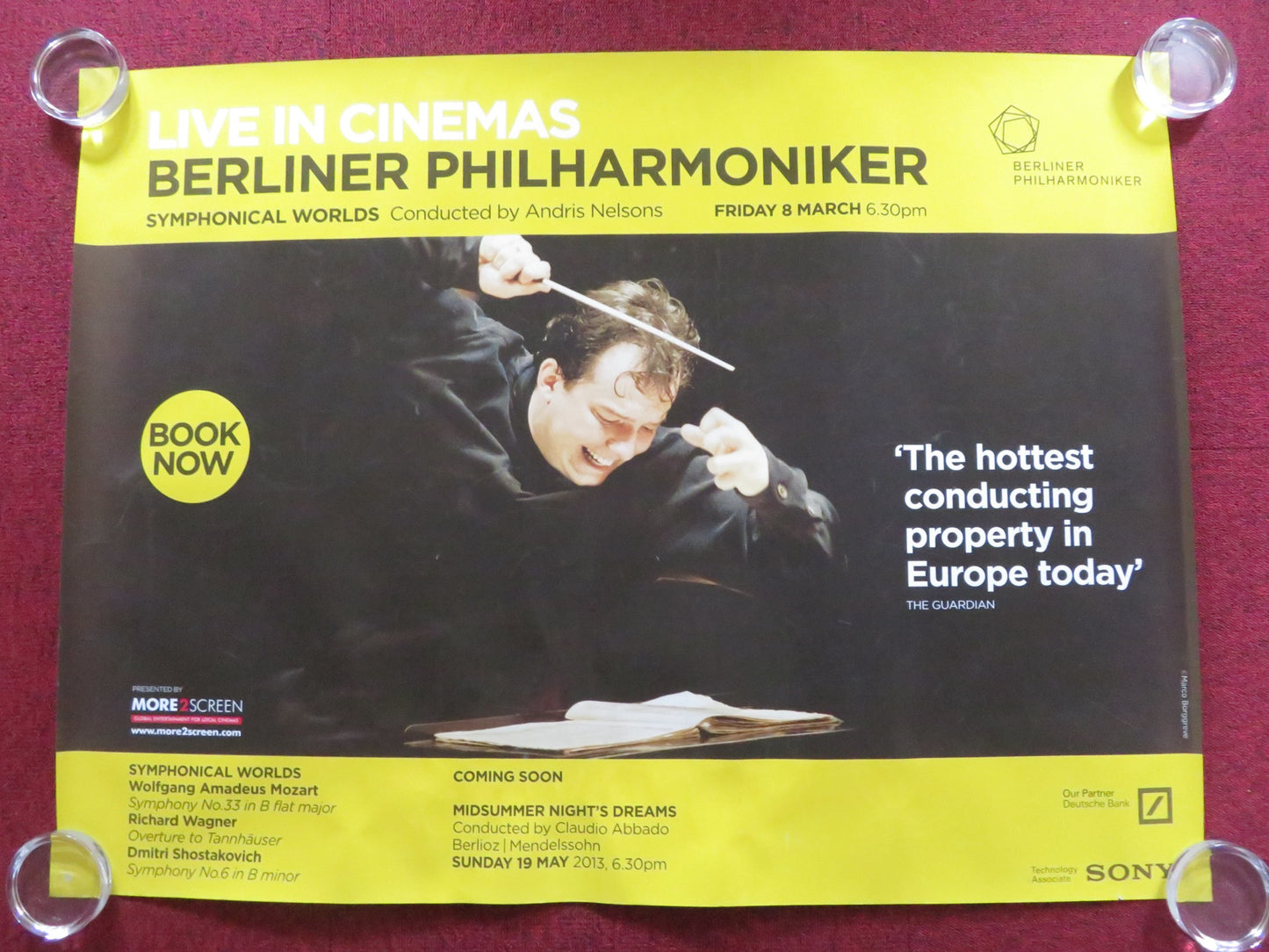 BERLINER HARMONIKER: SYMPHONICAL WORLDS UK QUAD (30"x 40") ROLLED POSTER 2013