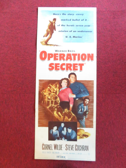 OPERATION SECRET US INSERT (14"x 36") POSTER CORNEL WILDE STEVE COCHRAN 1952