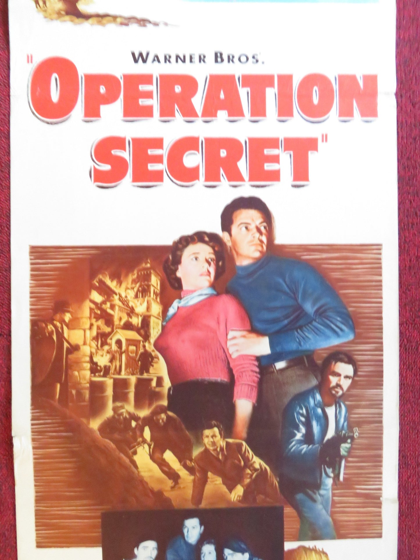 OPERATION SECRET US INSERT (14"x 36") POSTER CORNEL WILDE STEVE COCHRAN 1952