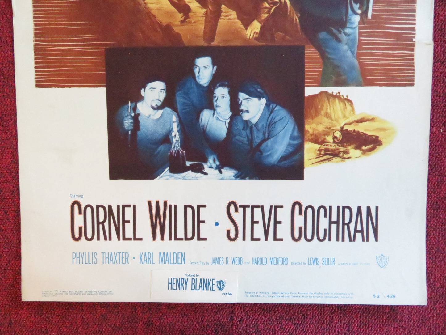 OPERATION SECRET US INSERT (14"x 36") POSTER CORNEL WILDE STEVE COCHRAN 1952