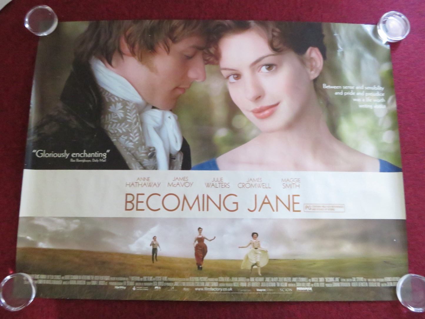 BECOMING JANE UK QUAD ROLLED POSTER ANNE HATHAWAY JAMES MCAVOY 2007