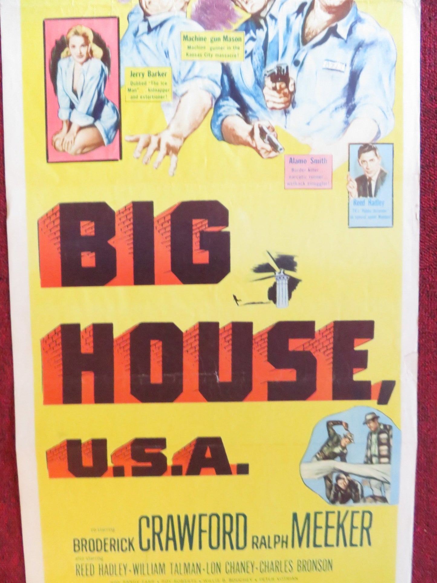 BIG HOUSE, U.S.A.  US INSERT (14"x 36") POSTER B. CRAWFORD RALPH MEEKER 1955