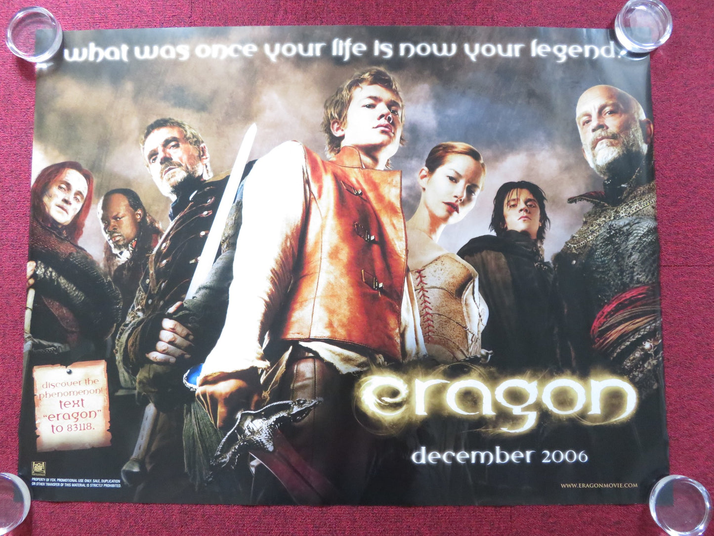 ERAGON UK QUAD ROLLED POSTER ED SPELEERS JEREMY IRONS 2006